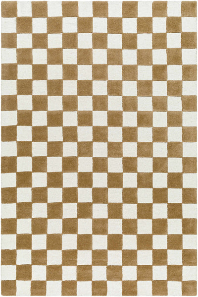 Sample Timin Camel Checkered Area Rug