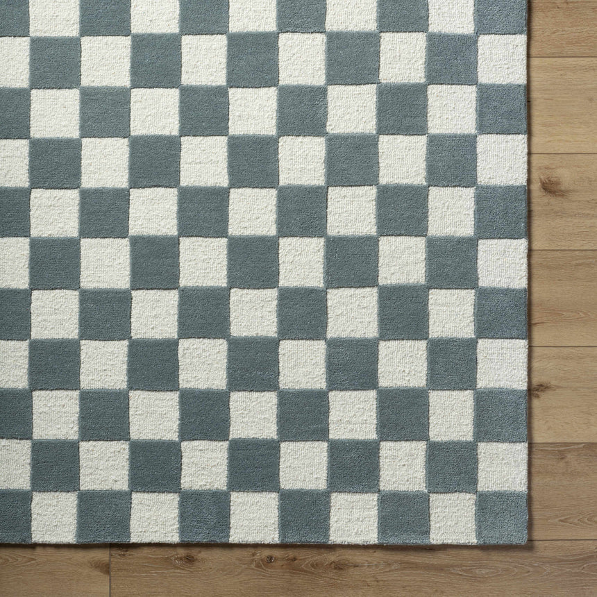 Made to Order Custom Size Timin Blue Gray Checkered Area Rug