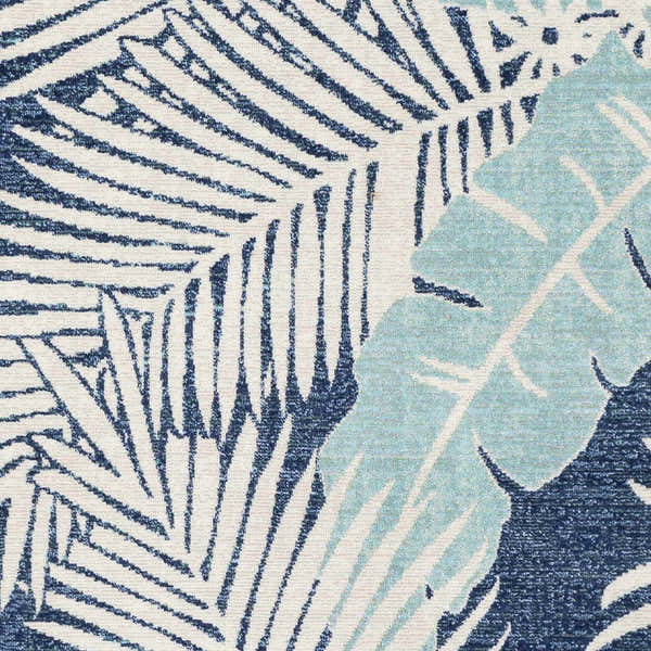 Sample Thebarton Coastal Blue Palm Area Rug