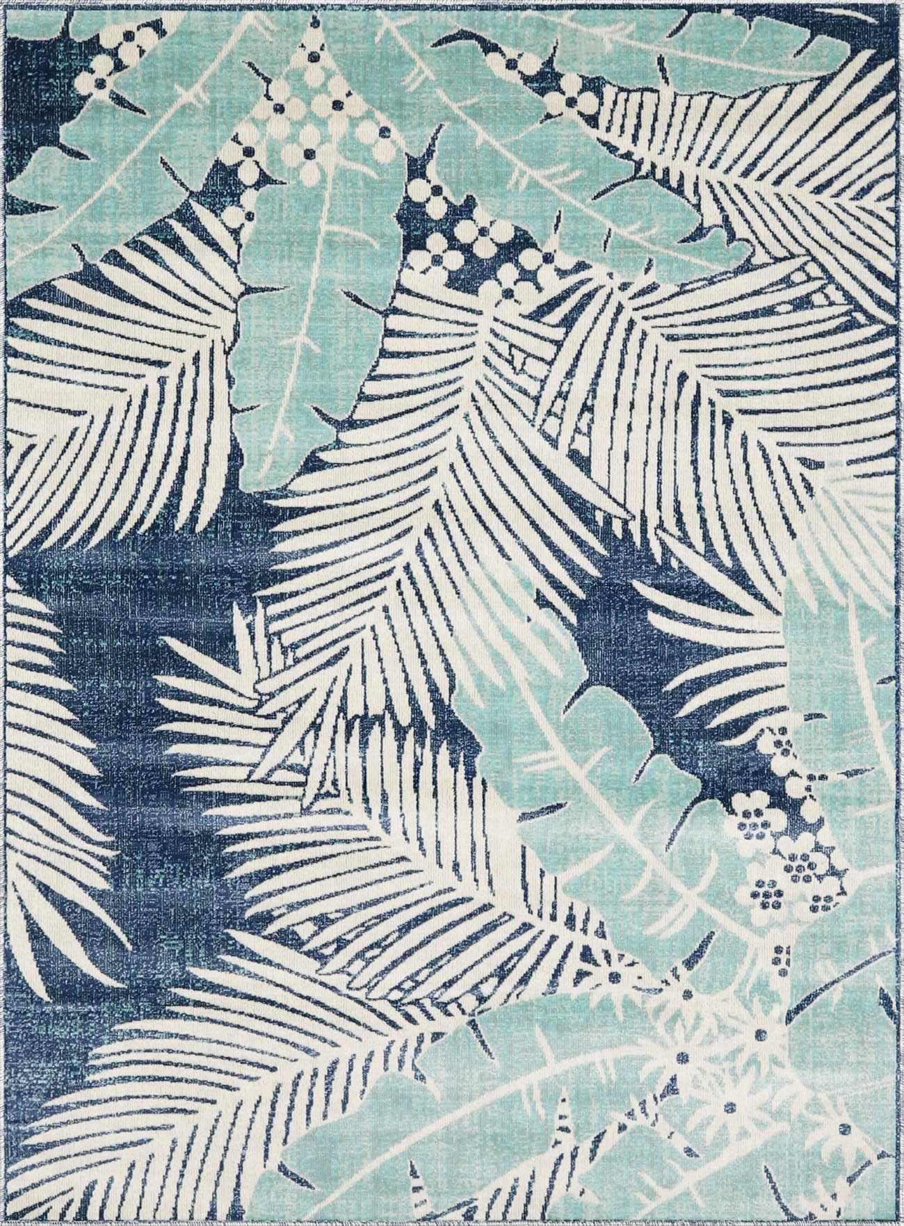 Thebarton Coastal Blue Palm Outdoor Area Rug – Boutique Rugs
