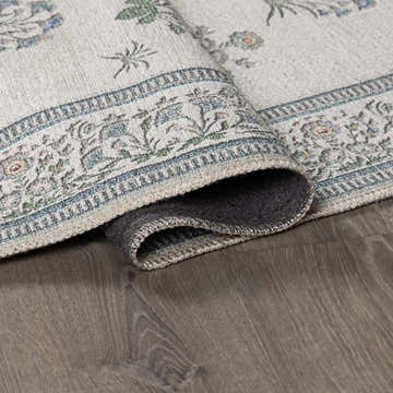 Aquene Ivory Washable Area Rug