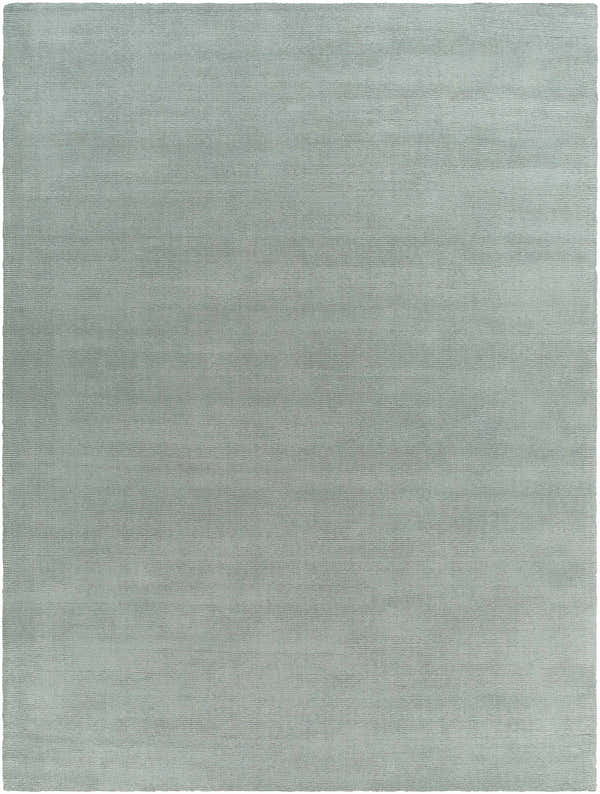 Close-up of the Brockton Solid Dusty Sage Wool Rug, showing its subtle striped texture and soft, muted green color. Design-Rectangle-811