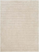 Close-up of Cascade Machine Woven PNW Home x LIVABLISS PNWCS-2306 Area Rug. Beige rug with subtle, light brown horizontal stripes. Design-Rectangle-537