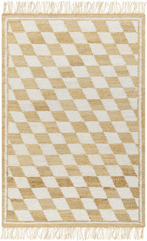 Tiria Diamond Checkered Jute Tasseled Rug