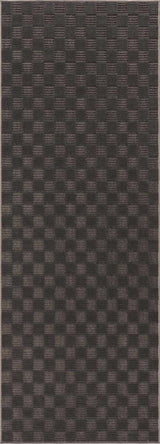 Truls 3D Checkered Washable Rug - Black