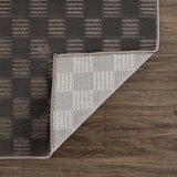 Truls 3D Checkered Washable Rug - Black