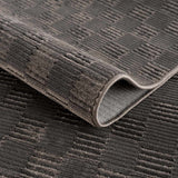 Truls 3D Checkered Washable Rug - Black