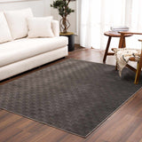 Truls 3D Checkered Washable Rug - Black