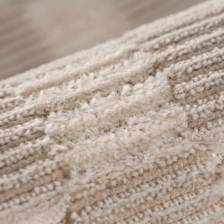 Truls 3D Checkered Washable Rug -  Biscotti