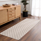 Truls 3D Checkered Washable Rug -  Biscotti
