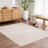 Truls 3D Checkered Washable Rug -  Biscotti