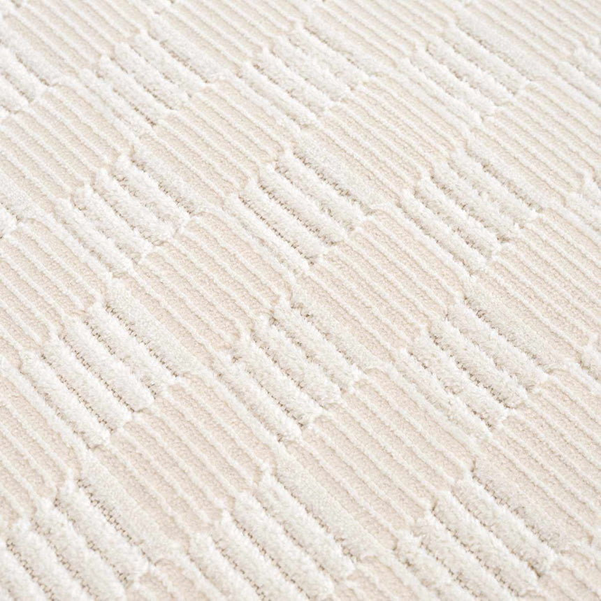 Truls 3D Checkered Washable Rug - Bone