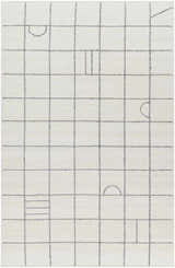 Sample Tieve Black & White Grid Wool Rug - Clearance