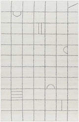 Tieve Black & White Grid Wool Rug