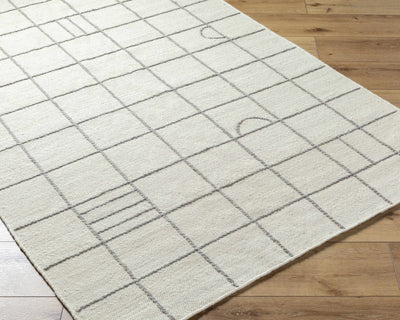 Tieve Black & White Grid Wool Rug