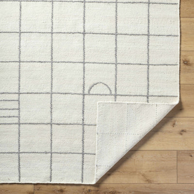 Tieve Black & White Grid Wool Rug