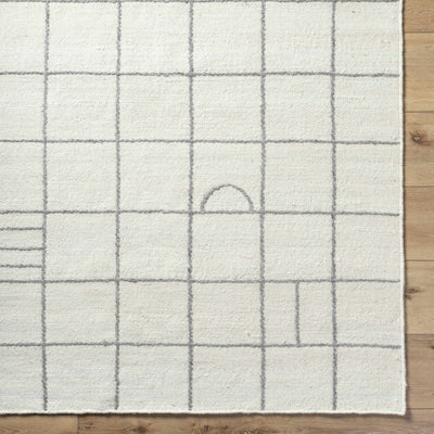 Tieve Black & White Grid Wool Rug