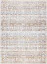 Close-up of the Tywin Vintage Flat Pile Washable Rug. Beige, charcoal, and brown tones with a traditional, distressed pattern. Design-Rectangle-5373