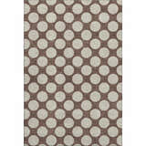 Dalyn Luxury The Reserve TR13 Coffee rug with beige polka dots. Geometric, machine-made indoor/outdoor rug.