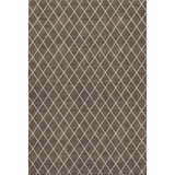 Dalyn Luxury The Reserve TR15 Brown Washable Area Rug with beige geometric diamond pattern.