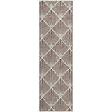 Close-up of the Dalyn Luxury The Reserve TR9 Brown Washable Area Rug featuring a geometric fan pattern.