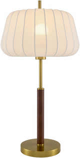Xoboo Beige Wood Table Lamp with Rubber Wood Base