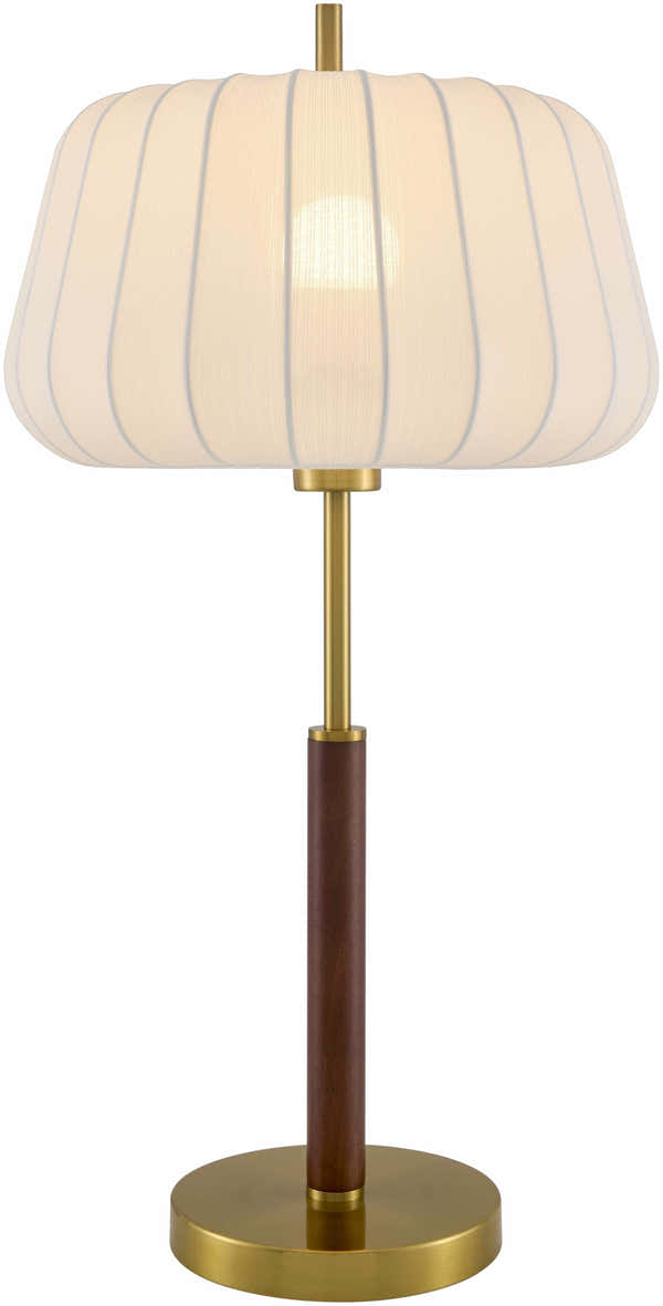 Xoboo Beige Wood Table Lamp with Rubber Wood Base
