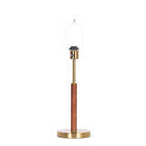 Nokoo Beige Wood Table Lamp with Rubber Wood Base