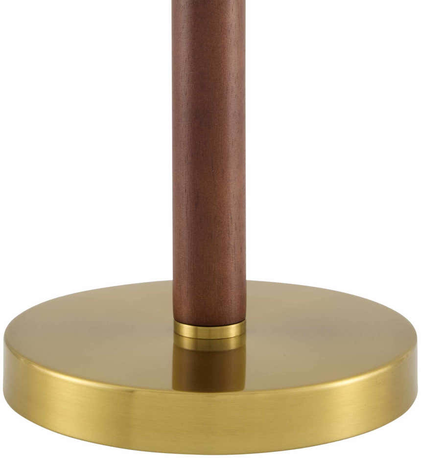 Nokoo Beige Wood Table Lamp with Rubber Wood Base