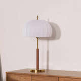 Nokoo Beige Wood Table Lamp with Rubber Wood Base