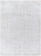 Close-up of the plush, medium gray and white Troya Area Rug, a contemporary shag with a soft, textured design. Design-Rectangle-537