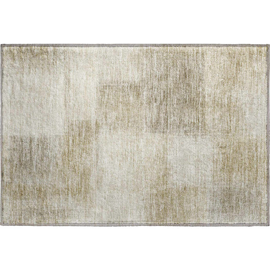 Close-up of a Dalyn Luxury Trevi TV10 Taupe Washable Area Rug with beige, tan and ivory tones.