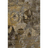 Dalyn Luxury Trevi TV15 Mocha Washable Area Rug with beige, brown, gold, and gray abstract floral pattern.