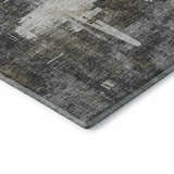 Close-up of the Dalyn Luxury Trevi TV18 Gray Washable Area Rug, showing its gray, ivory, and taupe abstract pattern.