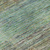 Close-up of Dalyn Luxury Indoor/Outdoor Trevi TV1 Aloe Washable Area Rug showing aloe, brown, and green striped pattern.
