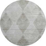 Close-up of the round Dalyn Luxury Trevi TV4 Gray Washable Area Rug featuring a subtle gray dot pattern.