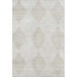 Close-up of Dalyn Luxury Trevi TV4 Ivory Washable Area Rug with a subtle diamond and dotted pattern.