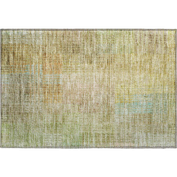 Close-up of the Dalyn Luxury Indoor/Outdoor Trevi TV6 Beige Washable Area Rug. Features aloe, beige, and blush pink hues.