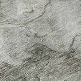 Close-up of the Dalyn Luxury Indoor/Outdoor Trevi TV7 Taupe Washable Area Rug with beige, brown, and gray abstract pattern.