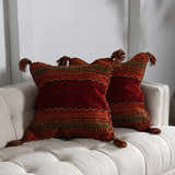 Trussville Red Tribal Tassel Throw Pillow