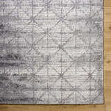 Sample Tyree Distressed Gray Trellis Area Rug