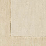 Sample Bordered Solid Wheat Cream Wool Rug