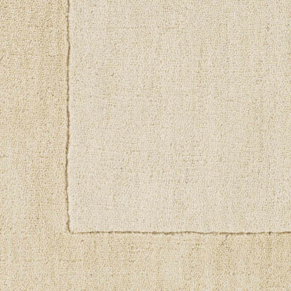 Sample Bordered Solid Wheat Cream Wool Rug