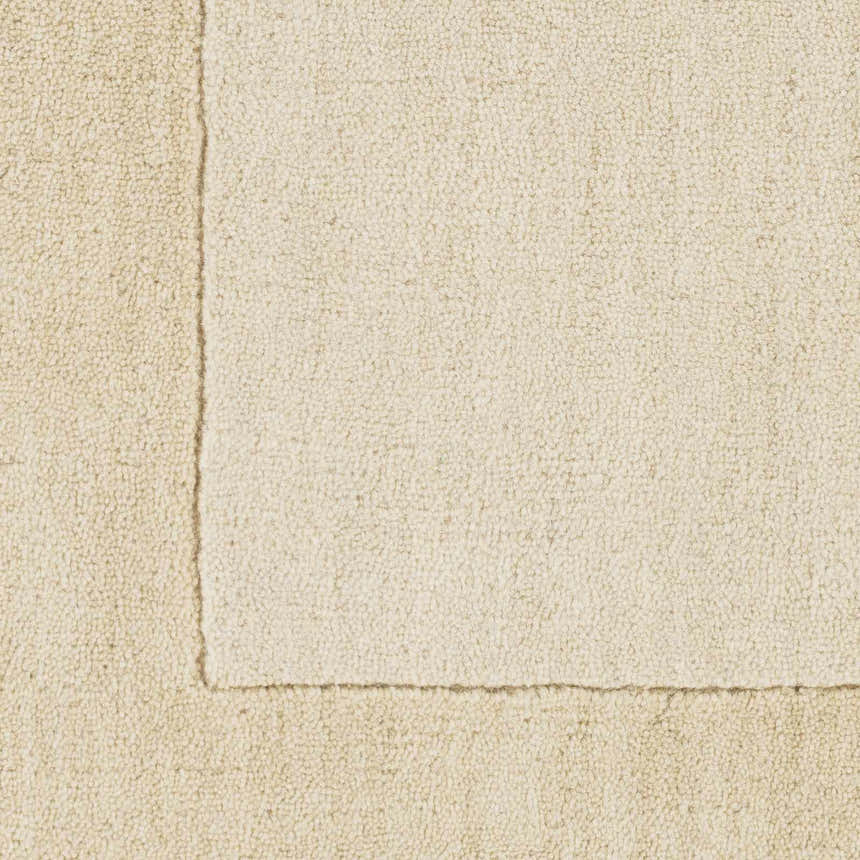 Sample Bordered Solid Wheat Cream Wool Rug