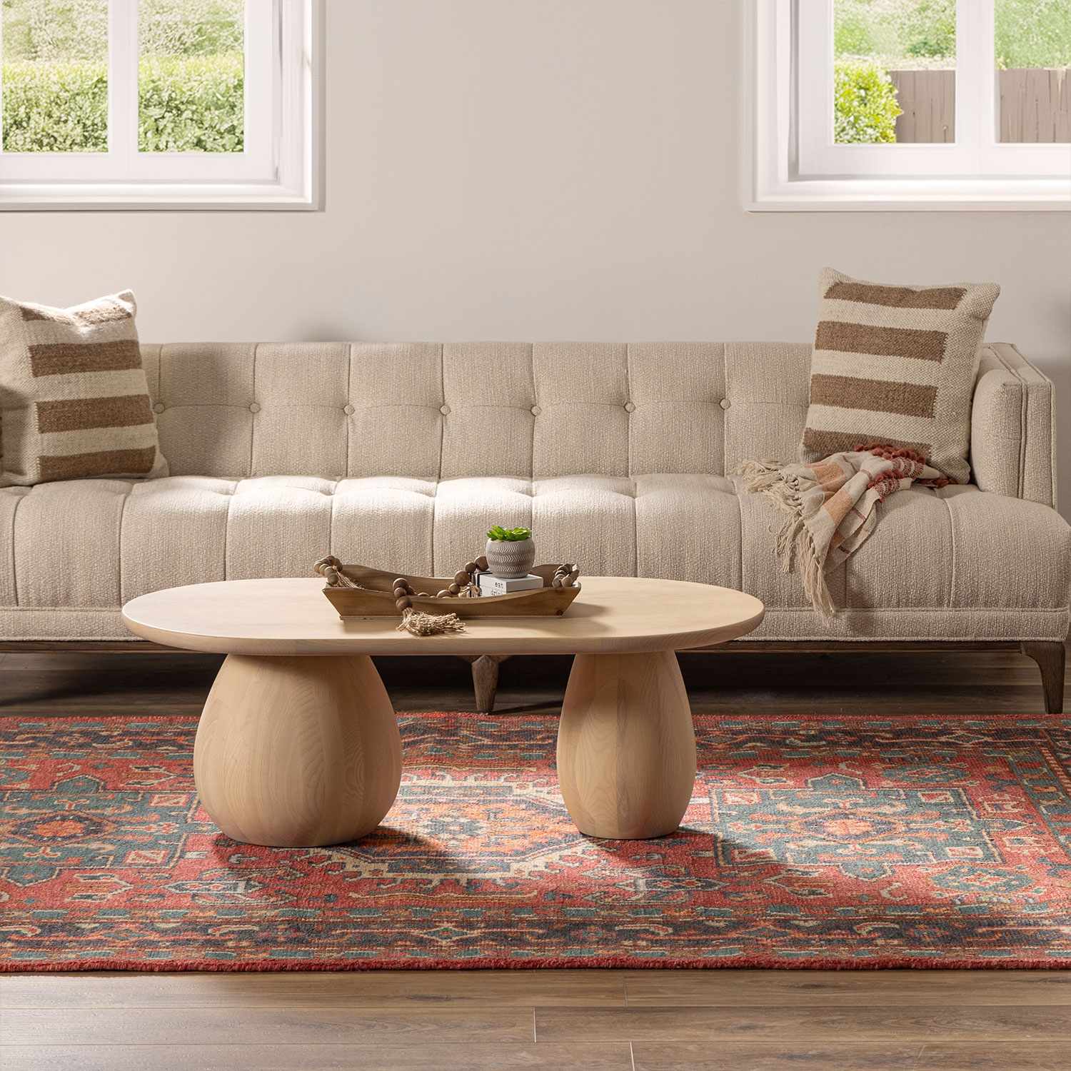 Uzundere Hand Knotted Wool & Cotton Area Rug