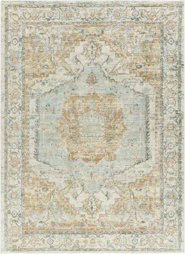 Sample Vaeda Blue & Beige Medallion Area Rug