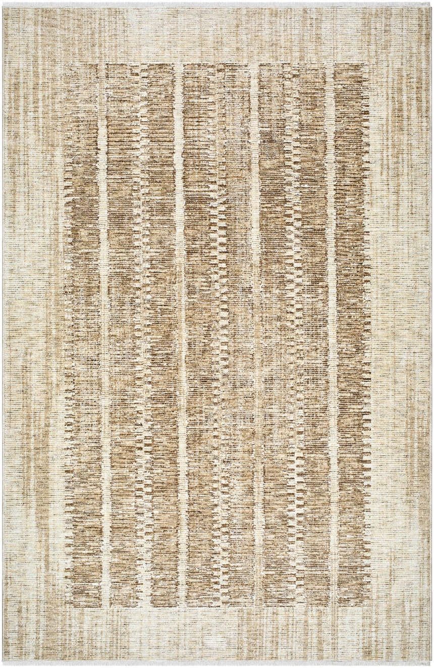 Close-up of the Usonia USO-2302 area rug. Machine woven polyester rug in dark red and white with a contemporary design. Design-Rectangle-57