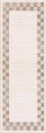 Azrika Beige Checkered Washable Rug - Promo