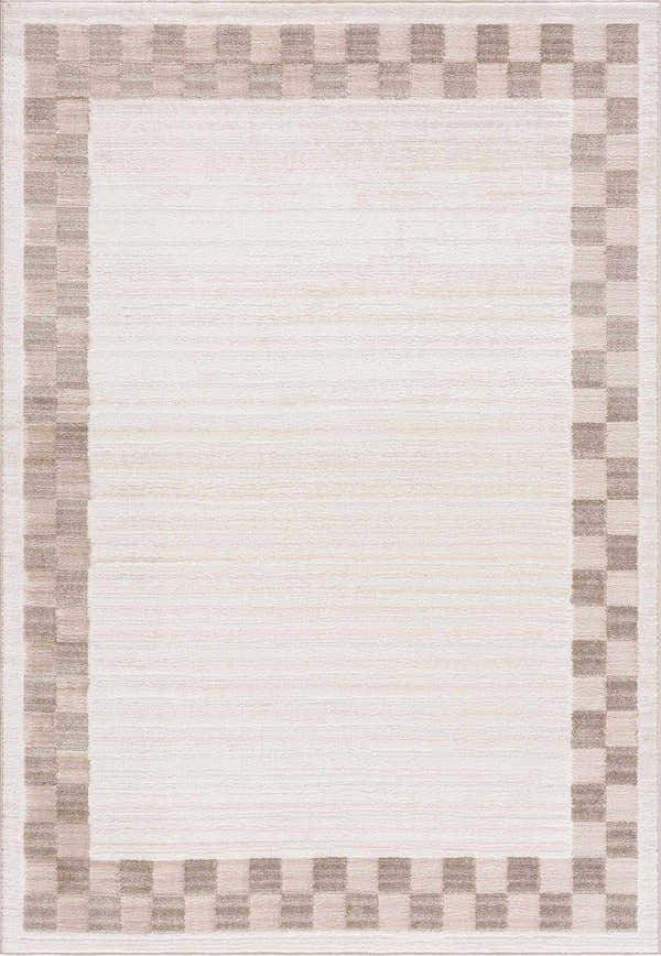 Beige Check Rug Azrika Beige Checkered Washable Rug - Clearance – Boutique Rugs