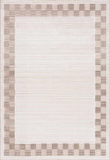 Azrika Beige Checkered Washable Rug - Promo